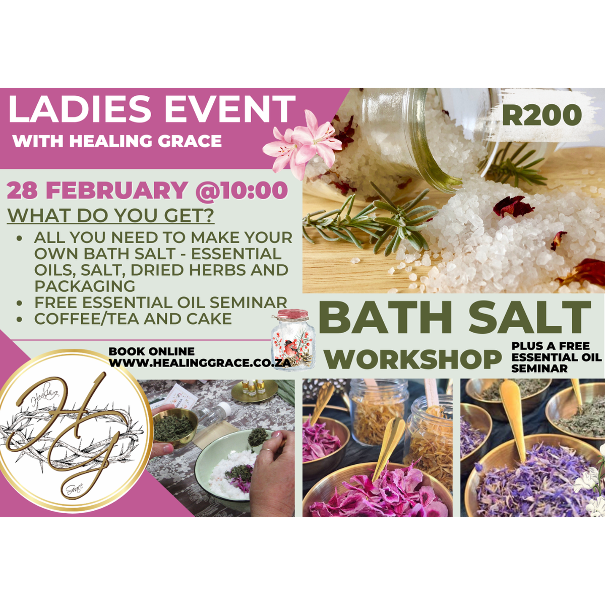 BATH SALT and Essential Oil Workshop 28 Feb 2026